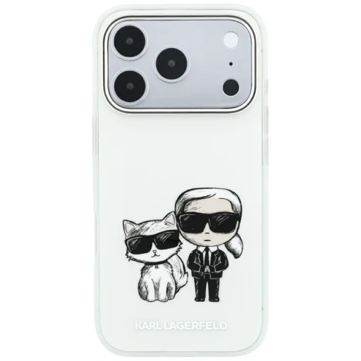  Apple iPhone 18 Pro Max / 17 Pro Max bézs Karl Lagerfeld Smooth Karl & Choupette Bodies Sketch MagSafe keménytok - 3