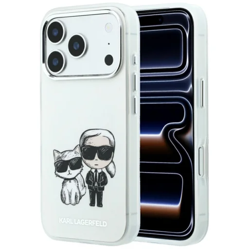  Apple iPhone 18 Pro Max / 17 Pro Max bézs Karl Lagerfeld Smooth Karl & Choupette Bodies Sketch MagSafe keménytok - 1