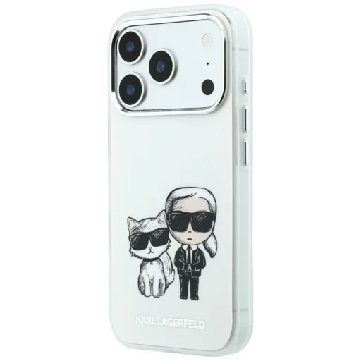 Apple iPhone 18 Pro Max / 17 Pro Max bézs Karl Lagerfeld Smooth Karl & Choupette Bodies Sketch MagSafe keménytok - 2
