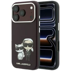 iPhone 18 Pro / 17 Pro bordový Karl Lagerfeld Smooth Karl & Choupette Bodies Sketch MagSafe pevný kryt