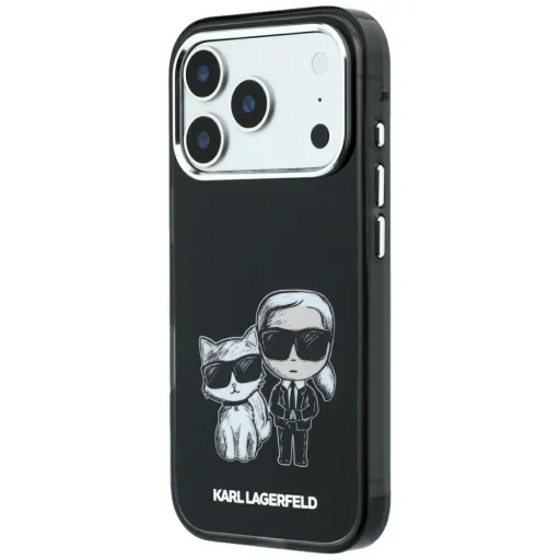 iPhone 18 Pro / 17 Pro čierny Karl Lagerfeld Smooth Karl & Choupette Bodies Sketch MagSafe pevný kryt - 2
