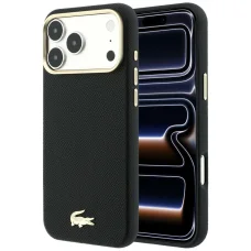 Lacoste Champs Elysees Embossed MagSafe hátlap tok iPhone 18 Pro Max / 17 Pro Max készülékhez, fekete