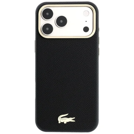  Apple iPhone 18 Pro Max / 17 Pro Max fekete Lacoste Champs Elysees Embossed MagSafe hátlap tok - 3