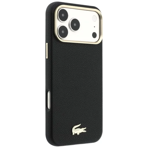  Apple iPhone 18 Pro Max / 17 Pro Max fekete Lacoste Champs Elysees Embossed MagSafe hátlap tok - 4