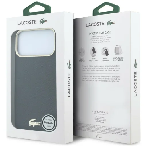  Apple iPhone 18 Pro Max / 17 Pro Max fekete Lacoste Champs Elysees Embossed MagSafe hátlap tok - 8