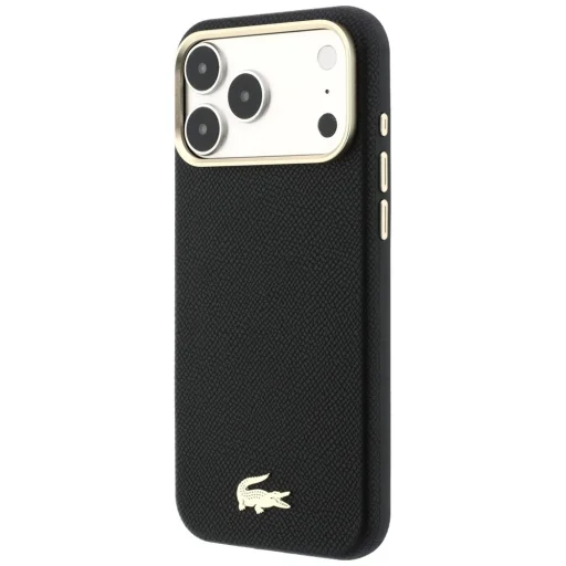  Apple iPhone 18 Pro Max / 17 Pro Max fekete Lacoste Champs Elysees Embossed MagSafe hátlap tok - 2