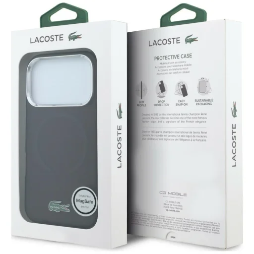  Apple iPhone 18 Pro Max / 17 Pro Max bordó Lacoste IML Frosted Laquer Logo MagSafe tok - 8