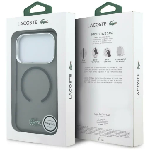  Apple iPhone 18 Pro Max / 17 Pro Max fekete Lacoste IML Frosted Laquer Logo MagSafe tok - 8
