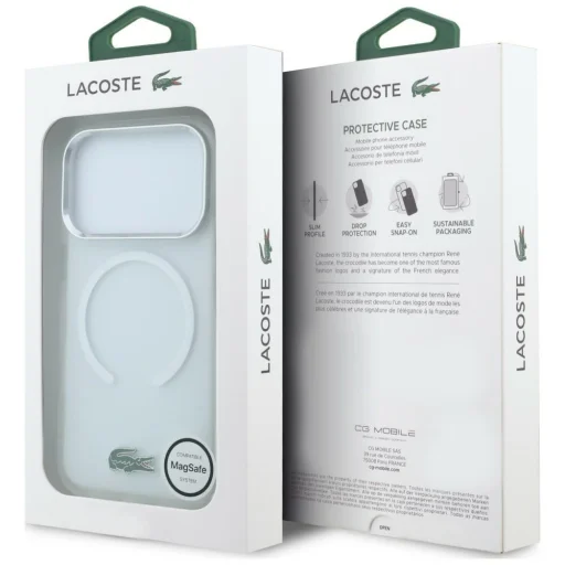  Apple iPhone 18 Pro Max / 17 Pro Max átlátszó Lacoste IML Frosted Lacquer Logo MagSafe tok - 8