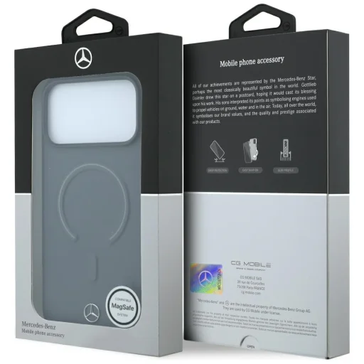 iPhone 18 Pro Max / 17 Pro Max Antracit Mercedes-Benz Leather 3D MagSafe tok - 8