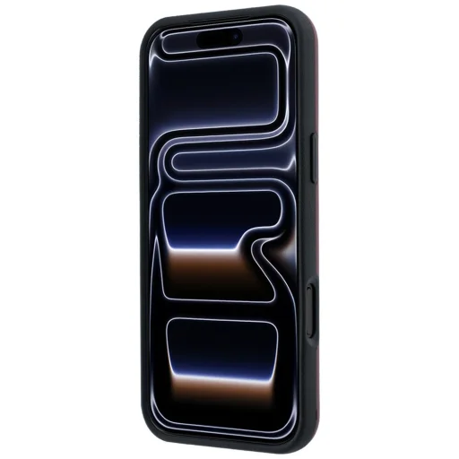iPhone 18 Pro / 17 Pro bordové kožené 3D MagSafe puzdro Mercedes - 5