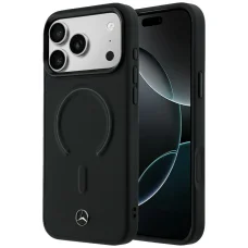 iPhone 18 Pro Max / 17 Pro Max čierne puzdro Mercedes-Benz Leather 3D MagSafe