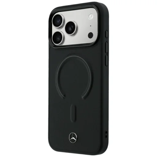 iPhone 18 Pro / 17 Pro čierne puzdro Mercedes-Benz Leather 3D MagSafe - 2