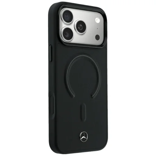 iPhone 18 Pro / 17 Pro čierne puzdro Mercedes-Benz Leather 3D MagSafe - 4