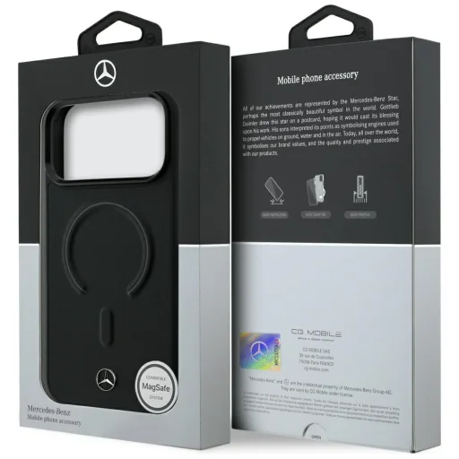 iPhone 18 Pro / 17 Pro čierne puzdro Mercedes-Benz Leather 3D MagSafe - 8
