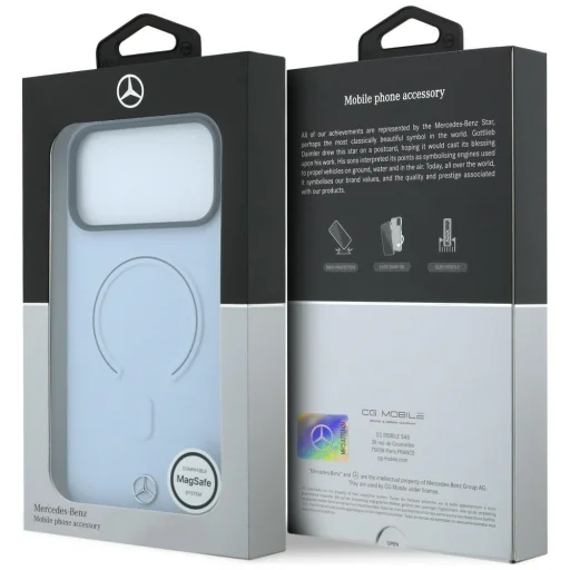 Apple iPhone 18 Pro Max / 17 Pro Max modré Mercedes Leather 3D MagSafe puzdro - 8