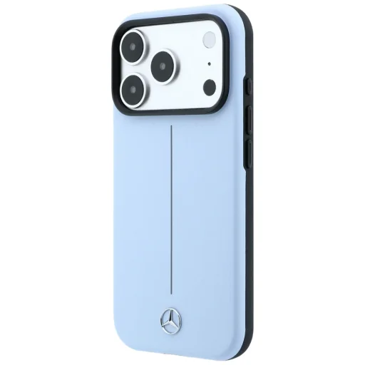 iPhone 18 Pro Max / 17 Pro Max modré puzdro Mercedes Leather Semi Wrap with Iconic Line MagSafe - 2