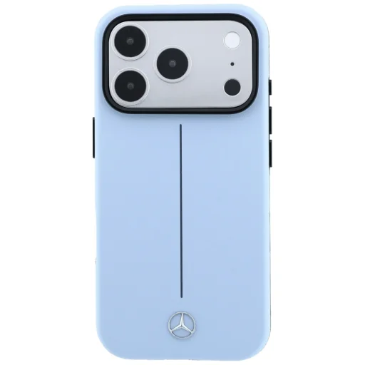 iPhone 18 Pro Max / 17 Pro Max modré puzdro Mercedes Leather Semi Wrap with Iconic Line MagSafe - 3