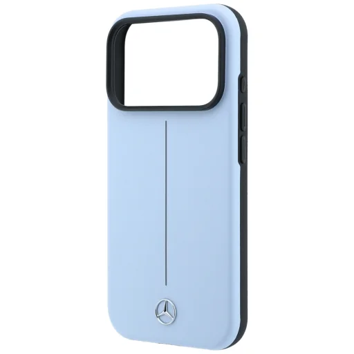 iPhone 18 Pro Max / 17 Pro Max modré puzdro Mercedes Leather Semi Wrap with Iconic Line MagSafe - 6