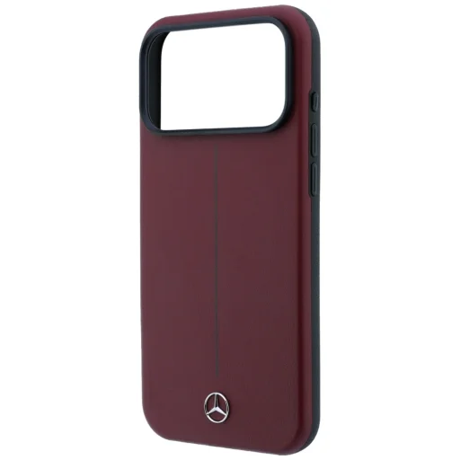Apple iPhone 18 Pro Max / 17 Pro Max bordové kožené puzdro Mercedes Leather Semi Wrap Iconic Line MagSafe - 6