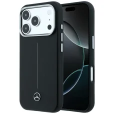 iPhone 18 Pro Max / 17 Pro Max čierny Mercedes Leather Semi Wrap with Iconic Line MagSafe kryt