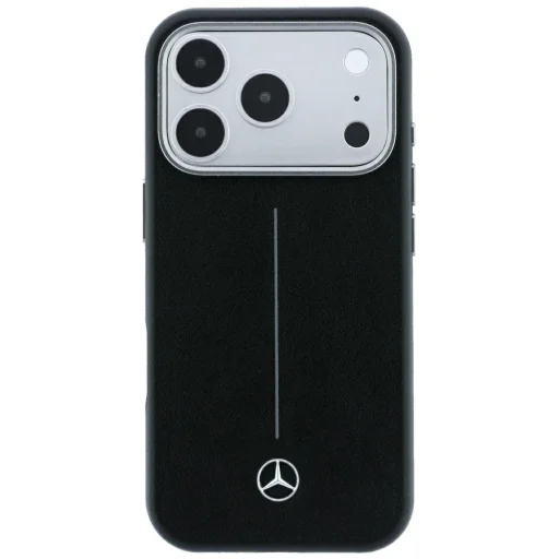 iPhone 18 Pro Max / 17 Pro Max čierny Mercedes Leather Semi Wrap with Iconic Line MagSafe kryt - 3