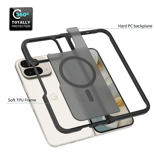 Google Pixel 11 Pro Fold matné čierne puzdro Techsuit PureFrost MagSafe - 5