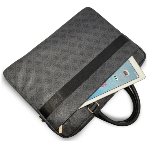 Guess 4G Round 4G & Classic Logos Stripe 16” taška na notebook, čierna - 4