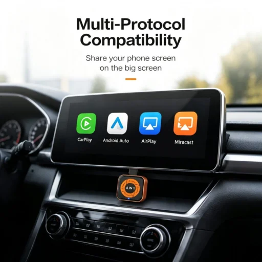 Bezdrôtový adaptér Carlinkit Mini Ultra6 pre CarPlay a Android Auto, čierno-oranžový - 2