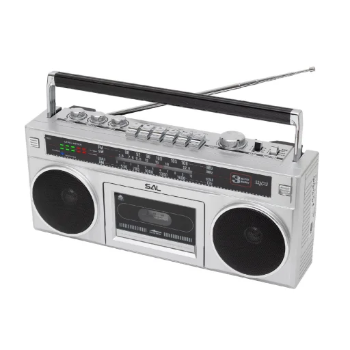 SAL RRTBRONX stereofónny kazetový rádiomagnetofón, Bluetooth, USB, microSD, MP3, multi-nahrávanie a archivácia, 3-pásmové rádio - 3