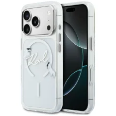  iPhone 18 Pro/17 Pro átlátszó Karl Lagerfeld Script Logo MagSafe tok