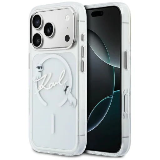 iPhone 18 Pro Max / 17 Pro Max Karl Lagerfeld Script logo MagSafe priehľadný kryt - 1