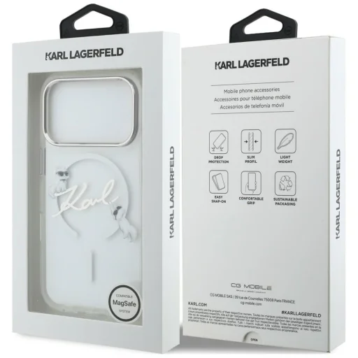 iPhone 18 Pro Max / 17 Pro Max Karl Lagerfeld Script logo MagSafe priehľadný kryt - 8