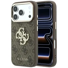  iPhone 18 Pro Max / iPhone 17 Pro Max Barna Guess 4G & Nagy Strasszos Logó tok