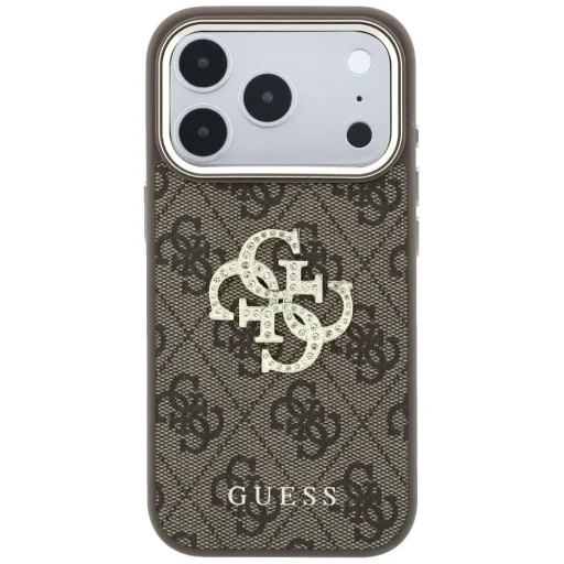 iPhone 18 Pro Max / iPhone 17 Pro Max hnedé puzdro Guess 4G & veľké štrasové logo - 3