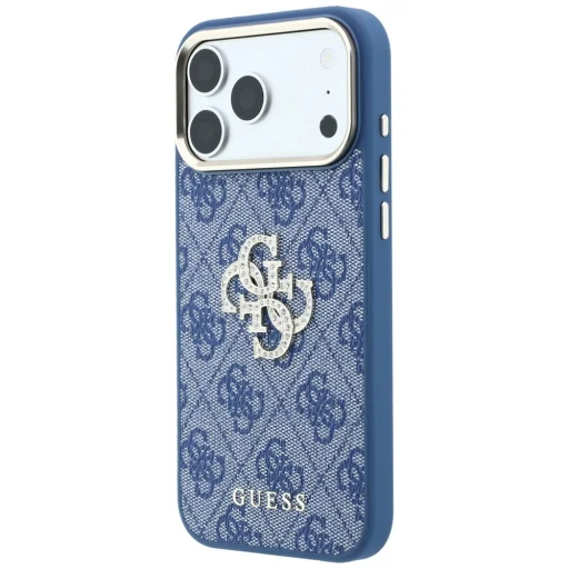 Apple iPhone 18 Pro Max / iPhone 17 Pro Max modré puzdro Guess 4G & Big Strass Logo - 2