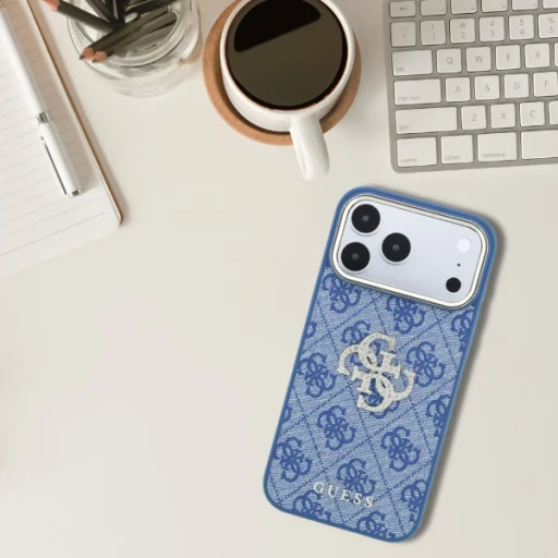  Apple iPhone 18 Pro Max / iPhone 17 Pro Max kék Guess 4G & Big Strass Logo tok - 12