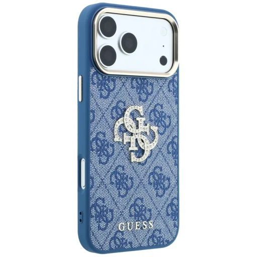 Apple iPhone 18 Pro Max / iPhone 17 Pro Max modré puzdro Guess 4G & Big Strass Logo - 10