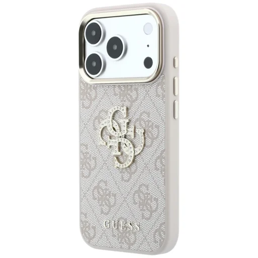 iPhone 18 Pro / iPhone 17 Pro ružový Guess 4G & Big Strass Logo kryt - 2