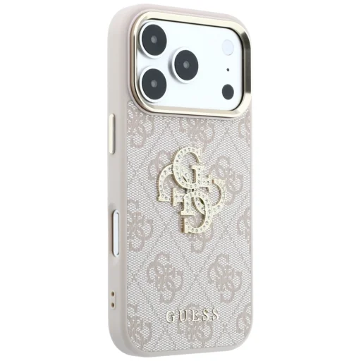  iPhone 18 Pro / iPhone 17 Pro rózsaszín Guess 4G & Big Strass Logo tok - 4