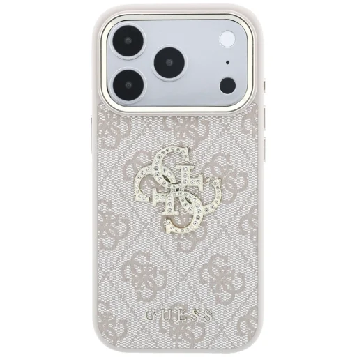  iPhone 18 Pro / iPhone 17 Pro rózsaszín Guess 4G & Big Strass Logo tok - 3