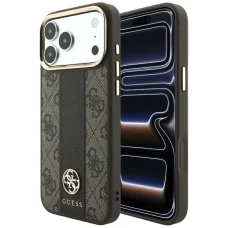 iPhone 18 Pro Max / iPhone 17 Pro Max hnedý Guess 4G with Stripe Round and Classic Logos MagSafe ochranný kryt