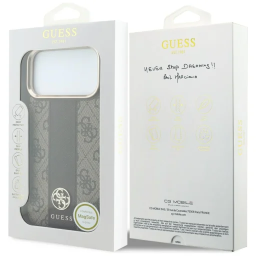 iPhone 18 Pro Max / iPhone 17 Pro Max hnedý Guess 4G with Stripe Round and Classic Logos MagSafe ochranný kryt - 8