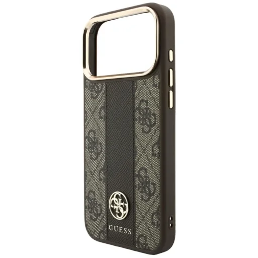 iPhone 18 Pro Max / iPhone 17 Pro Max hnedý Guess 4G with Stripe Round and Classic Logos MagSafe ochranný kryt - 4