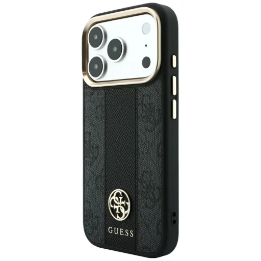  Apple iPhone 18 Pro / iPhone 17 Pro fekete Guess 4G csíkos, kerek és klasszikus logós MagSafe tok - 2