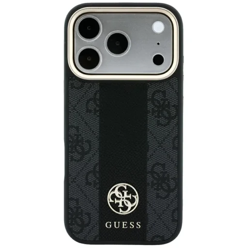  Apple iPhone 18 Pro / iPhone 17 Pro fekete Guess 4G csíkos, kerek és klasszikus logós MagSafe tok - 3