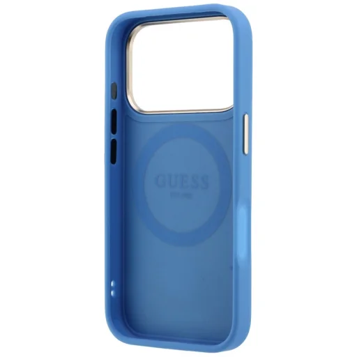 iPhone 18 Pro Max / iPhone 17 Pro Max modrý Guess 4G with Stripe Round and Classic Logos MagSafe kryt - 7