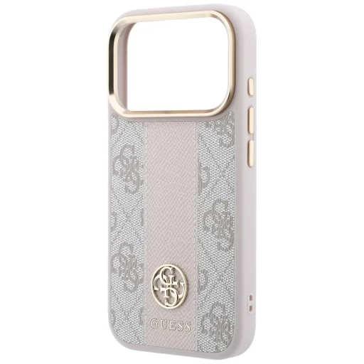  iPhone 18 Pro / iPhone 17 Pro rózsaszín Guess 4G csíkos, kerek és klasszikus logós MagSafe tok - 6