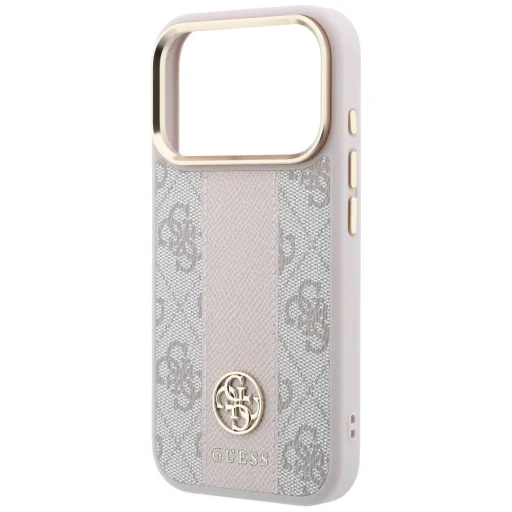 iPhone 18 Pro / iPhone 17 Pro ružový Guess 4G pruhovaný MagSafe kryt s okrúhlym a klasickým logom - 6