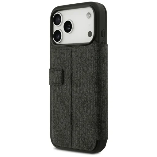 iPhone 18 Pro Max / iPhone 17 Pro Max čierne flipové puzdro Guess 4G s kovovým logom - 5